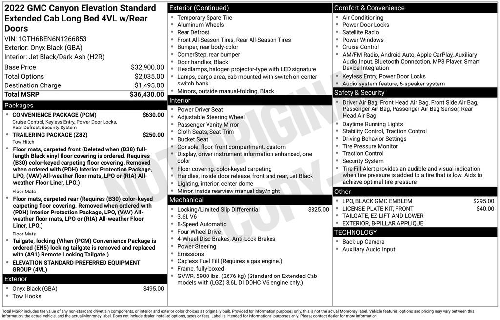 Used 2022 GMC Canyon Elevation Standard w/ Convenience Package image 36