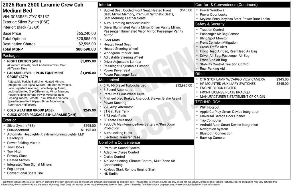New 2026 RAM 2500 Laramie w/ Night Edition AWD/4WD image 46