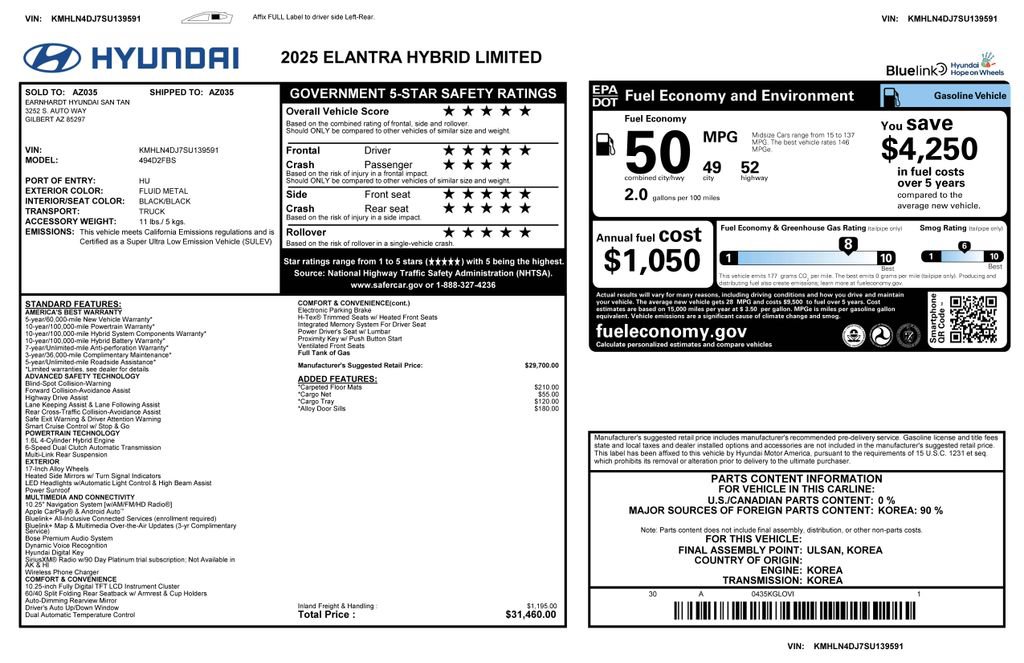 Used 2025 Hyundai Elantra Limited FWD image 3