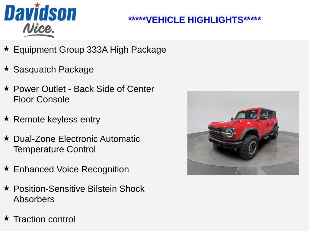 Used 2022 Ford Bronco Badlands w/ Sasquatch Package AWD/4WD image 4