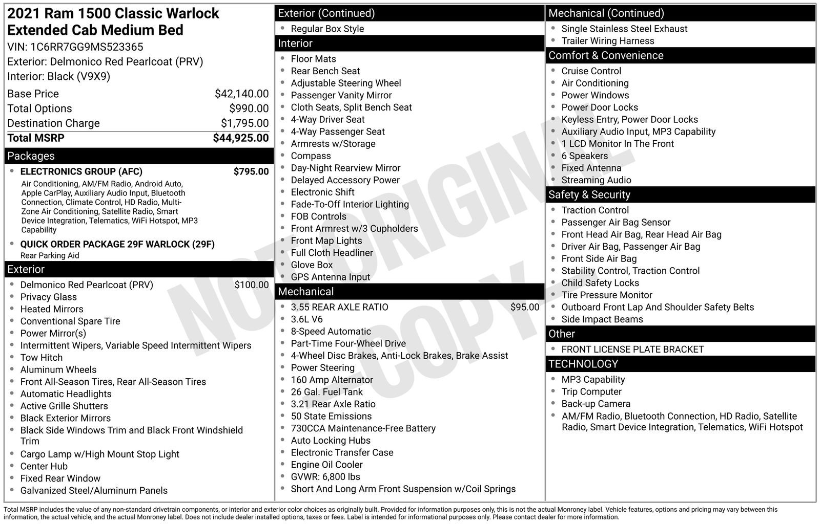 Used 2021 RAM 1500 Warlock w/ Electronics Group AWD/4WD image 28