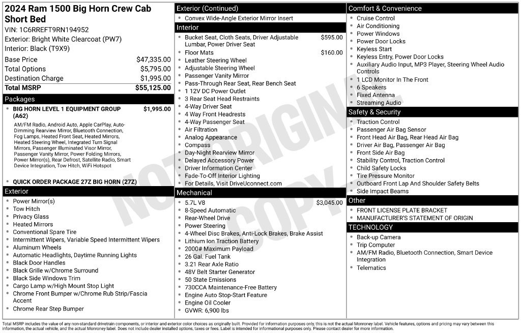 Used 2024 RAM 1500 Big Horn RWD image 5