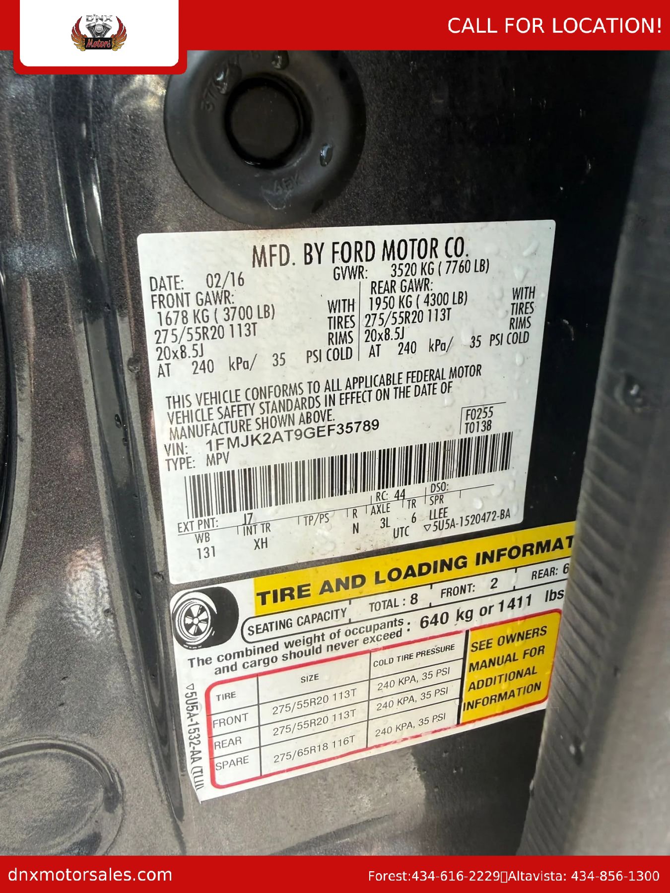Used 2016 Ford Expedition EL Limited w/ Equipment Group 301A image 14