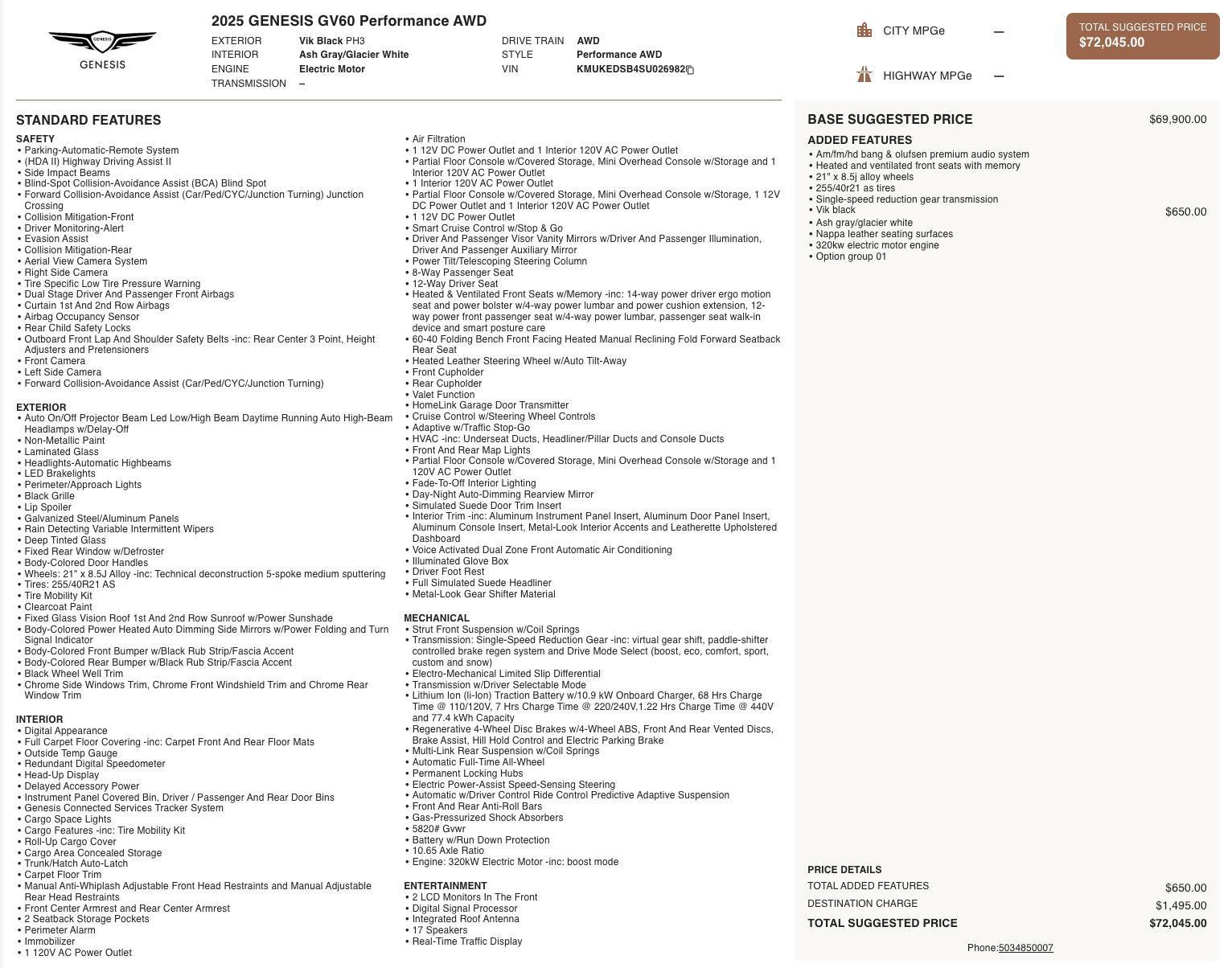 Used 2025 Genesis GV60 Performance image 5