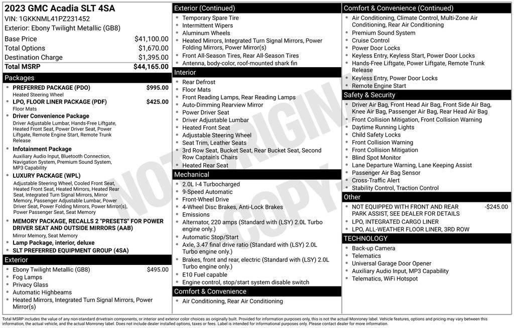 Used 2023 GMC Acadia SLT w/ Preferred Package image 4