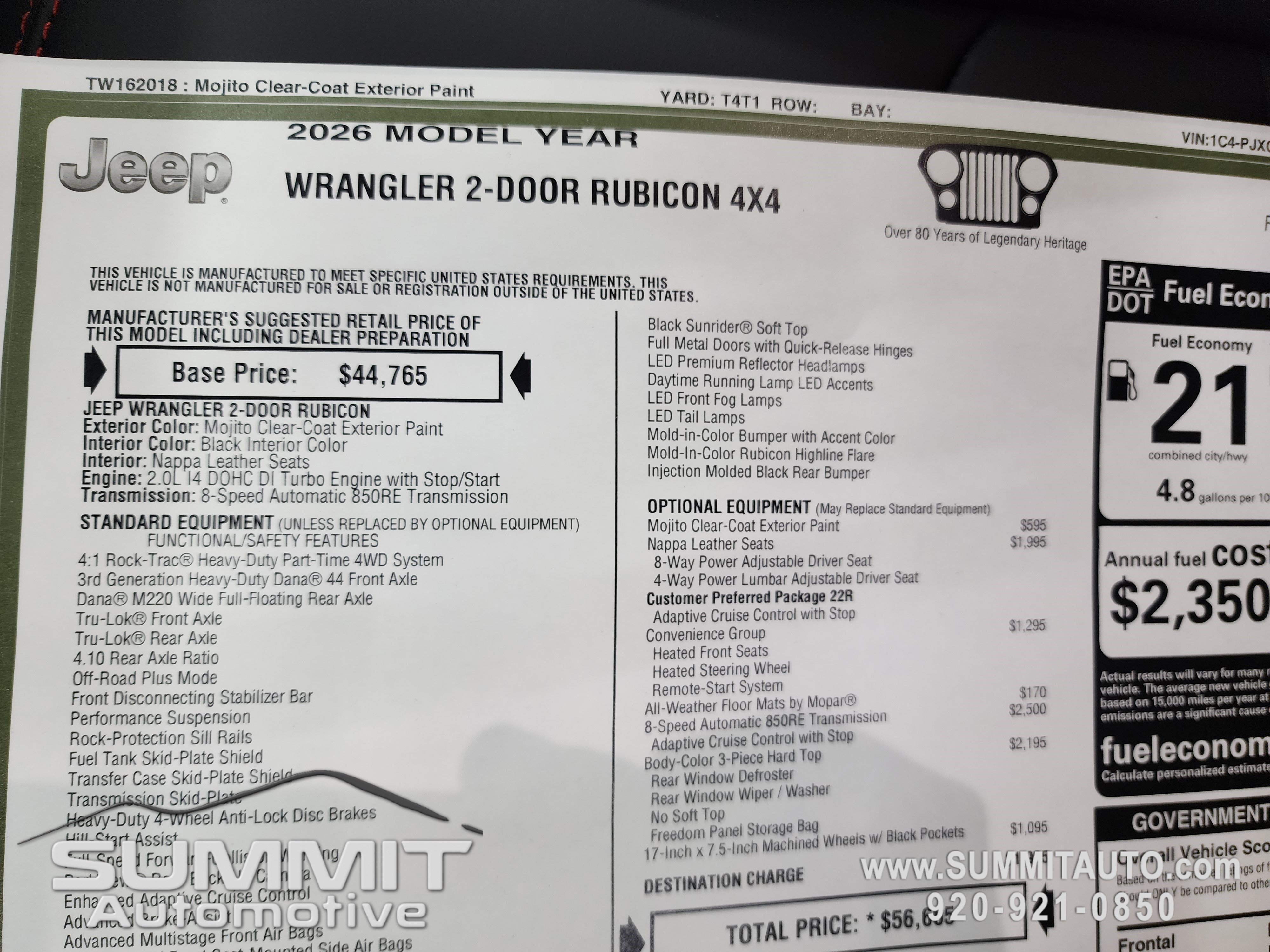 New 2026 Jeep Wrangler Rubicon AWD/4WD image 51