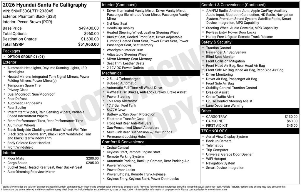 New 2026 Hyundai Santa Fe Calligraphy AWD/4WD image 2
