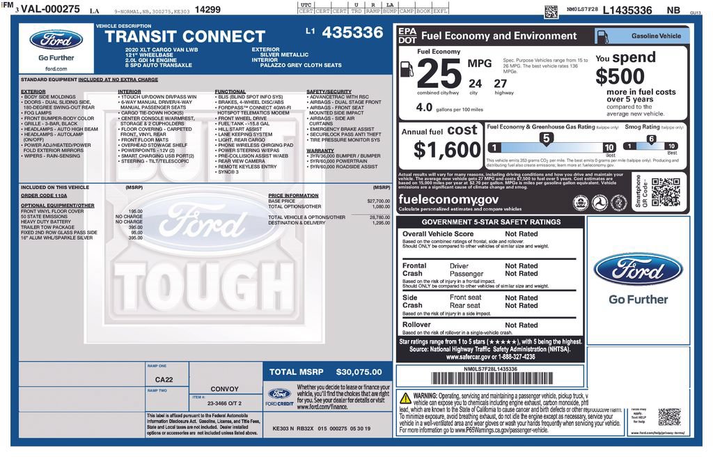 Used 2020 Ford Transit Connect XLT w/ Trailer Tow Package FWD image 27