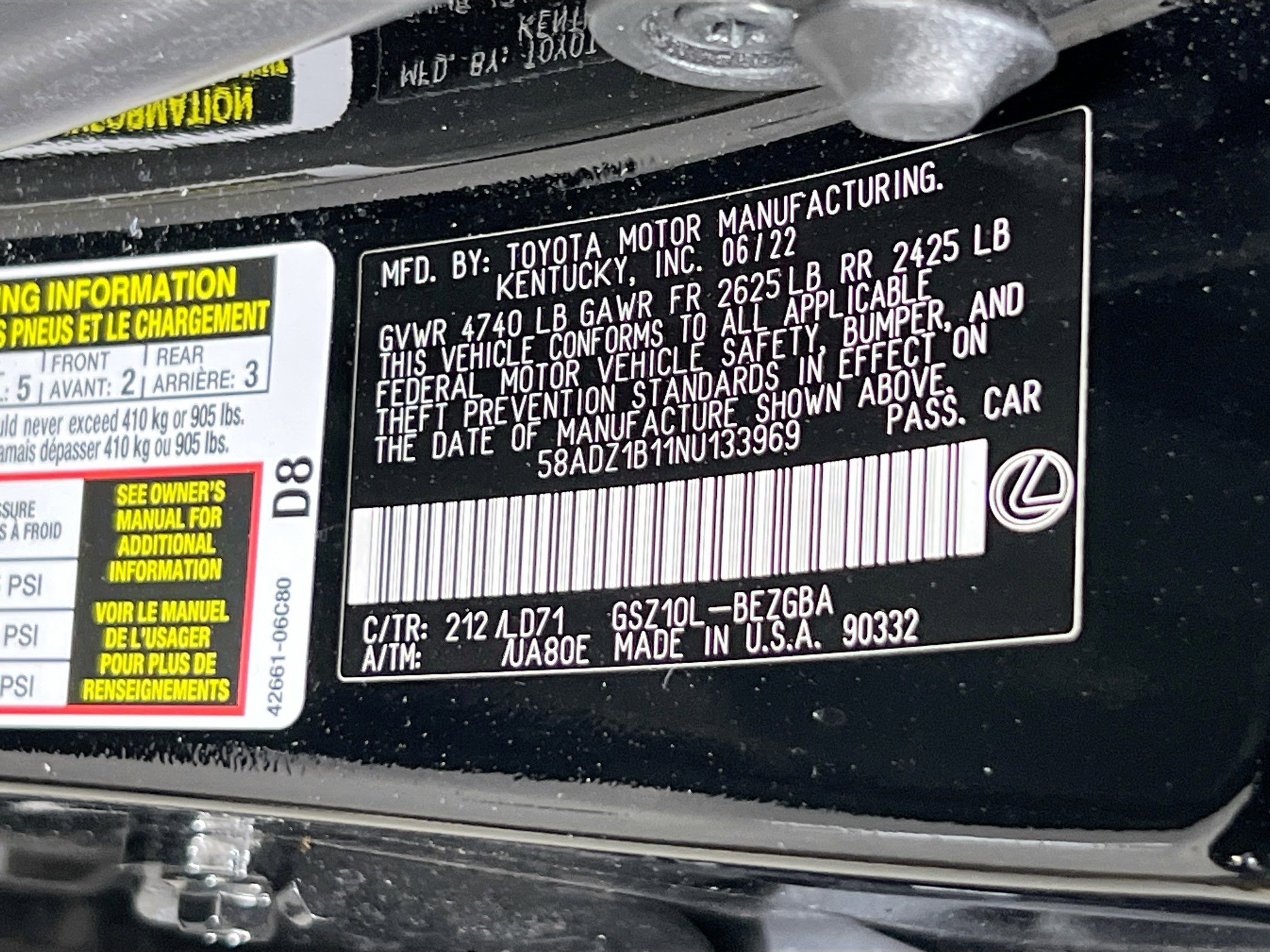 Used 2022 Lexus ES 350 w/ Premium Package image 31