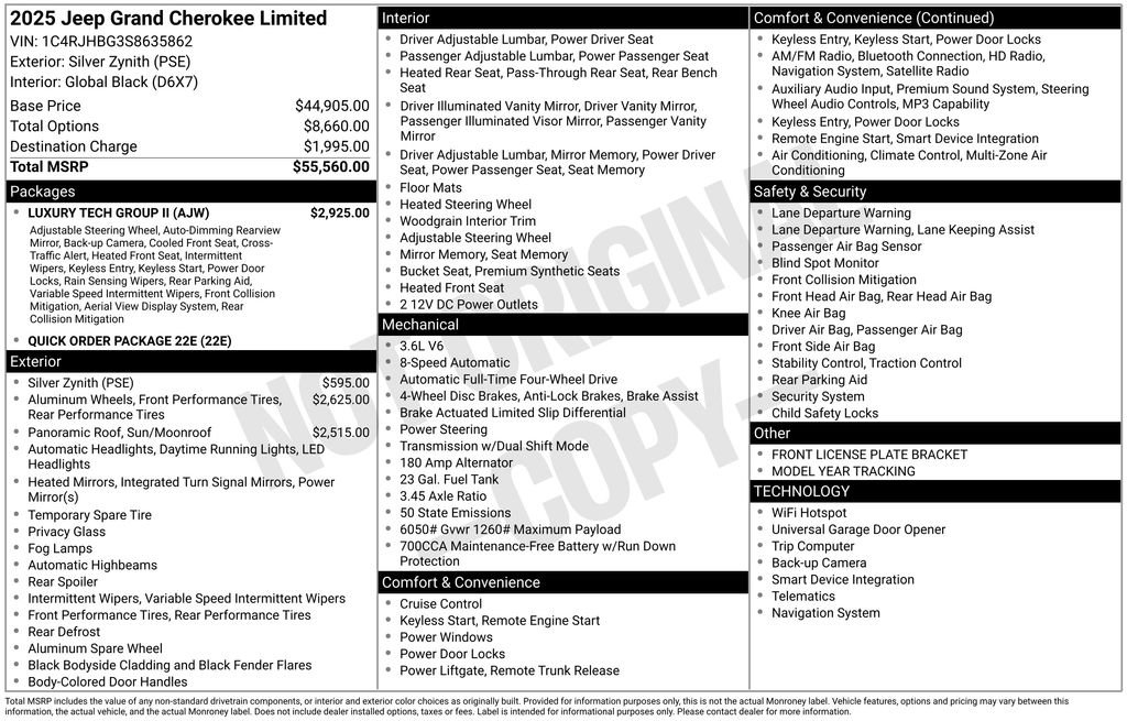 Used 2025 Jeep Grand Cherokee Limited w/ Luxury Tech Group II image 38