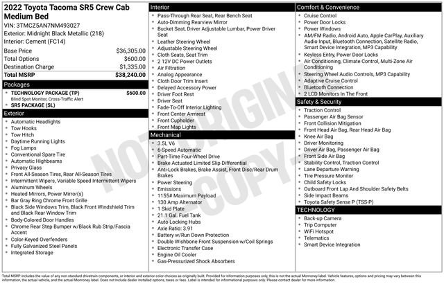 Used 2022 Toyota Tacoma SR5 w/ Technology Package AWD/4WD image 27