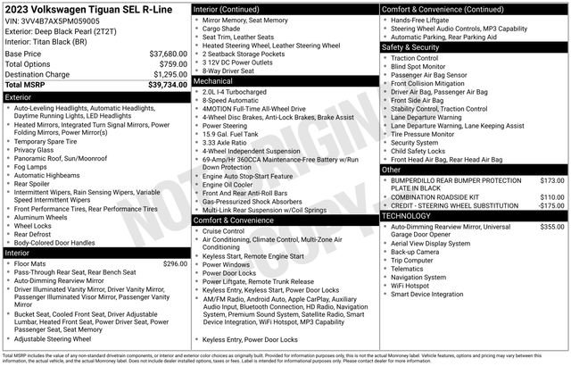 Used 2023 Volkswagen Tiguan SEL R-Line AWD/4WD image 35