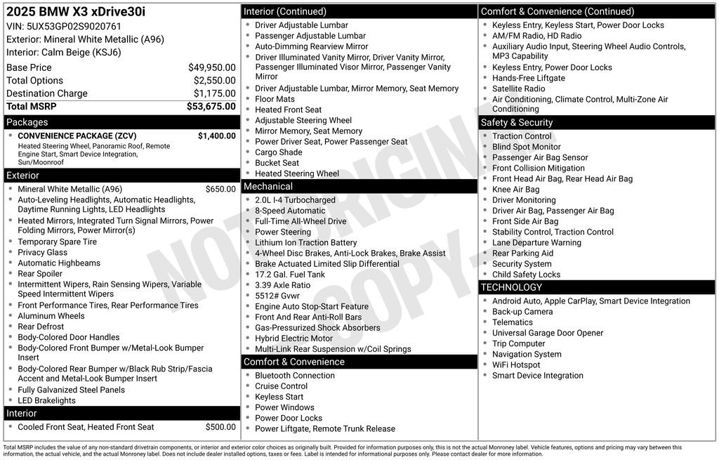 Used 2025 BMW X3 xDrive30i w/ Convenience Package image 32