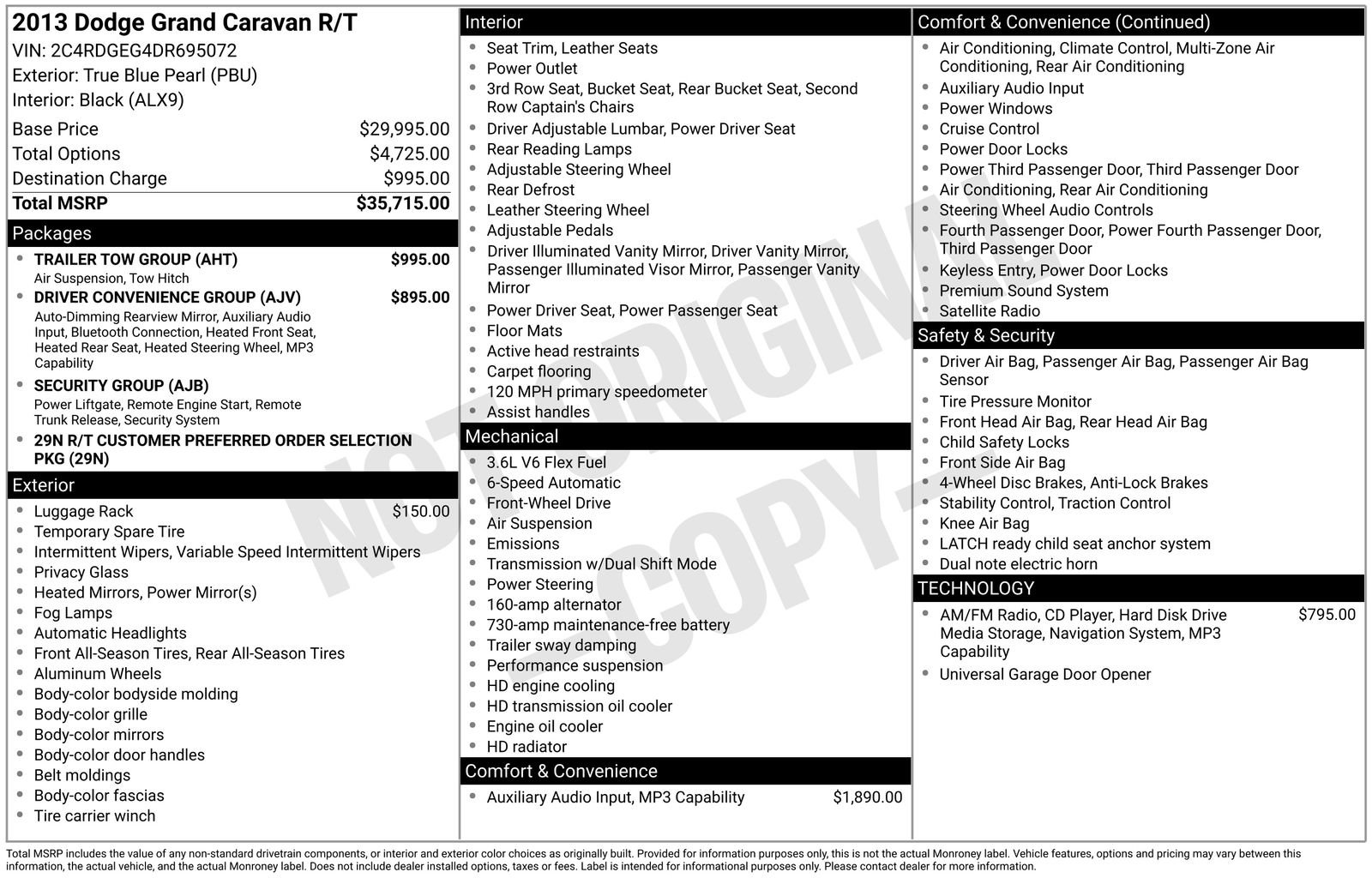 Used 2013 Dodge Grand Caravan R/T w/ Trailer Tow Group image 8