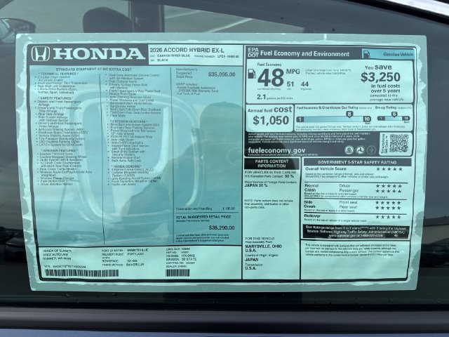 New 2026 Honda Accord EX-L image 32