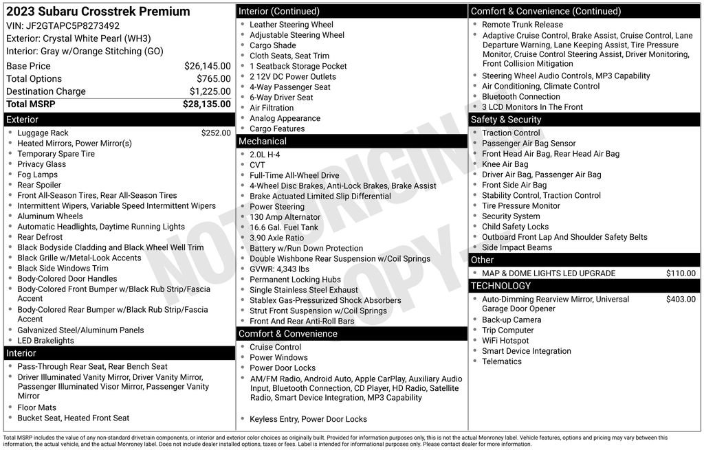 Used 2023 Subaru Crosstrek 2.0i Premium image 6
