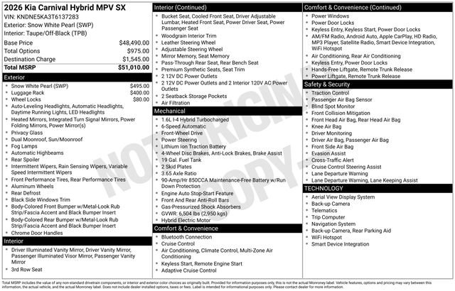New 2026 Kia Carnival SX FWD image 4