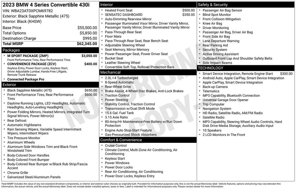 Used 2023 BMW 430i Convertible w/ M Sport Package RWD image 35