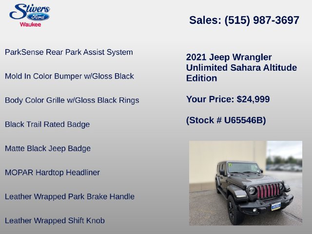 Used 2021 Jeep Wrangler Unlimited Sahara AWD/4WD image 28