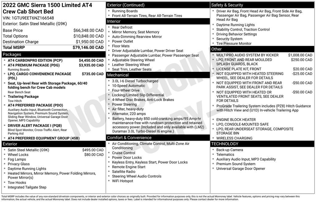 Used 2022 GMC Sierra 1500 AT4 w/ AT4 Carbonpro Edition AWD/4WD image 4