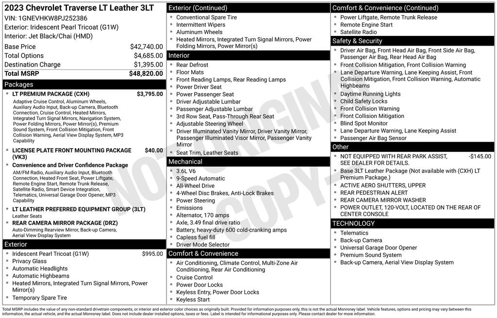 Used 2023 Chevrolet Traverse LT w/ LT Premium Package image 41