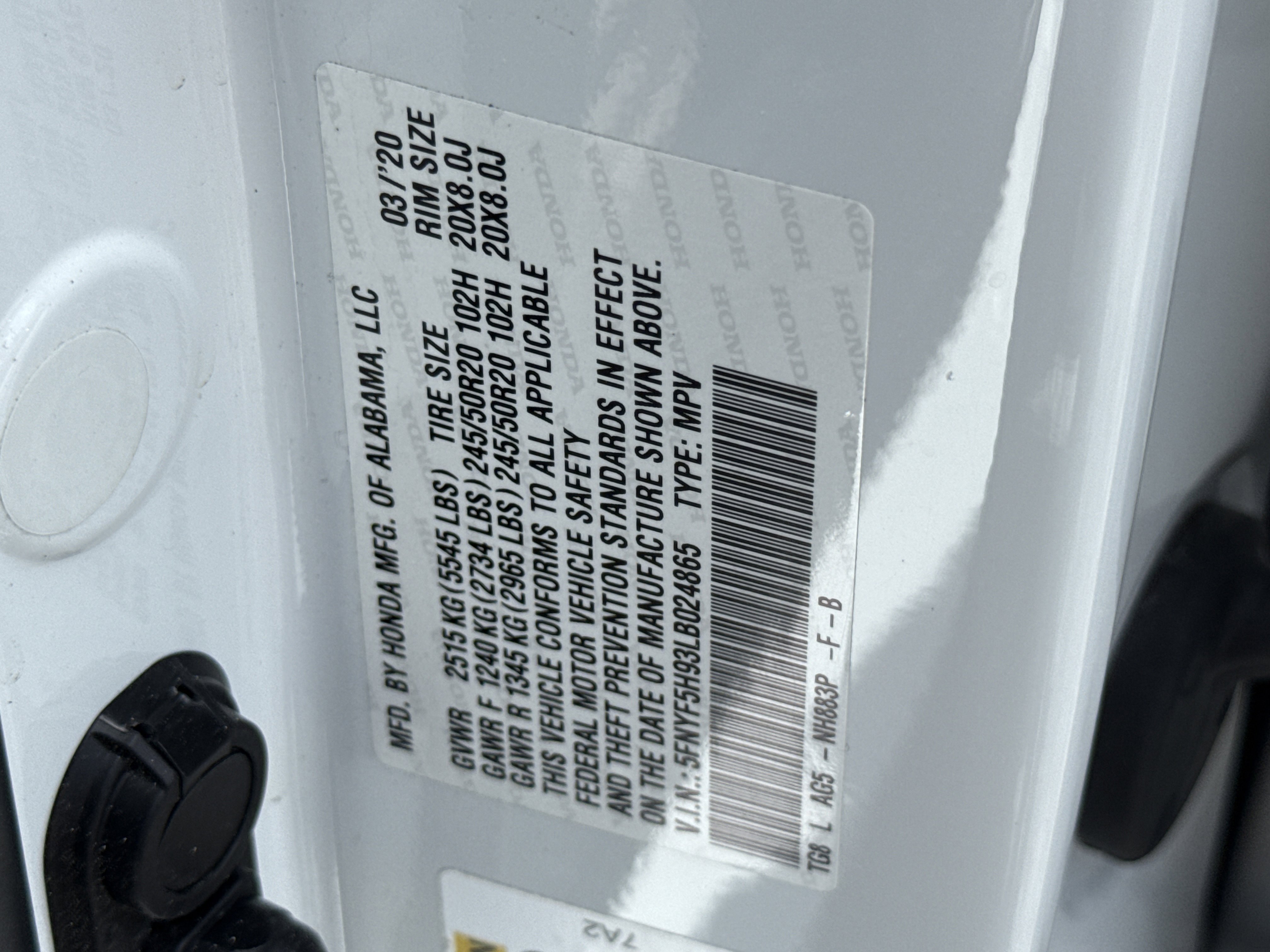 Certified 2020 Honda Pilot Touring image 43