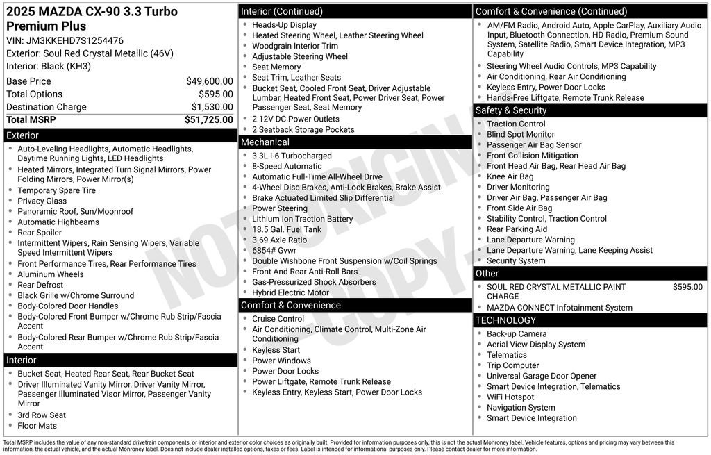 Certified 2025 MAZDA CX-90 3.3 Turbo w/ Premium Plus Pkg AWD/4WD image 10