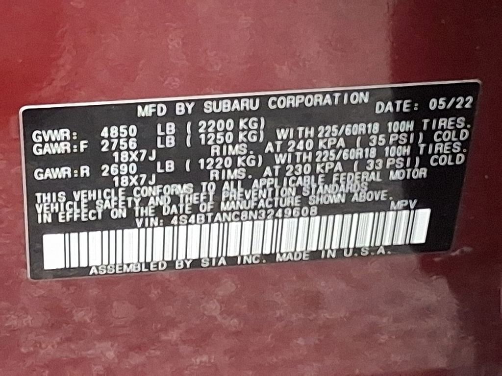 Certified 2022 Subaru Outback Limited image 30