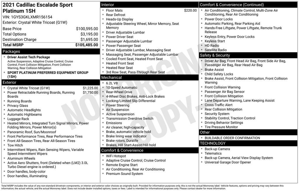 Used 2021 Cadillac Escalade Sport Platinum image 67