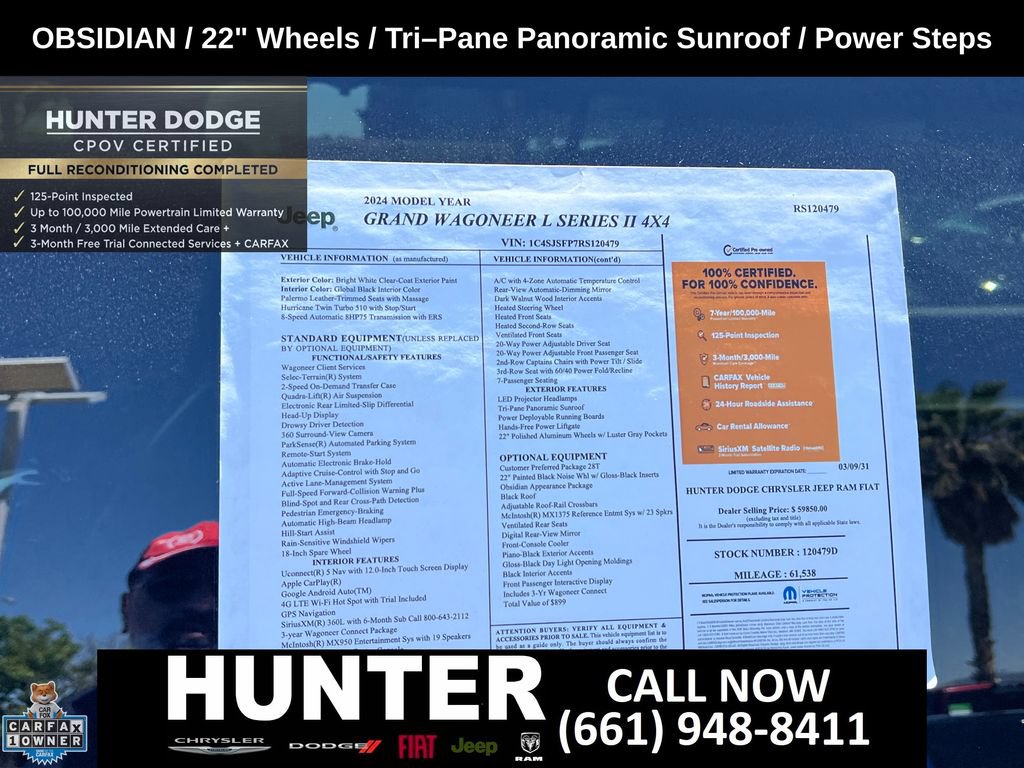 Certified 2024 Jeep Grand Wagoneer L Series II w/ Quick Order Packagew 28T AWD/4WD image 3
