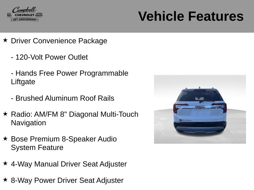 Used 2022 GMC Acadia SLE w/ Driver Convenience Package FWD image 10