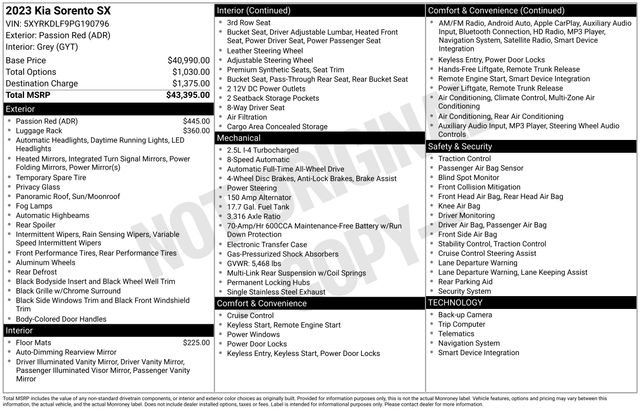 Certified 2023 Kia Sorento SX image 31