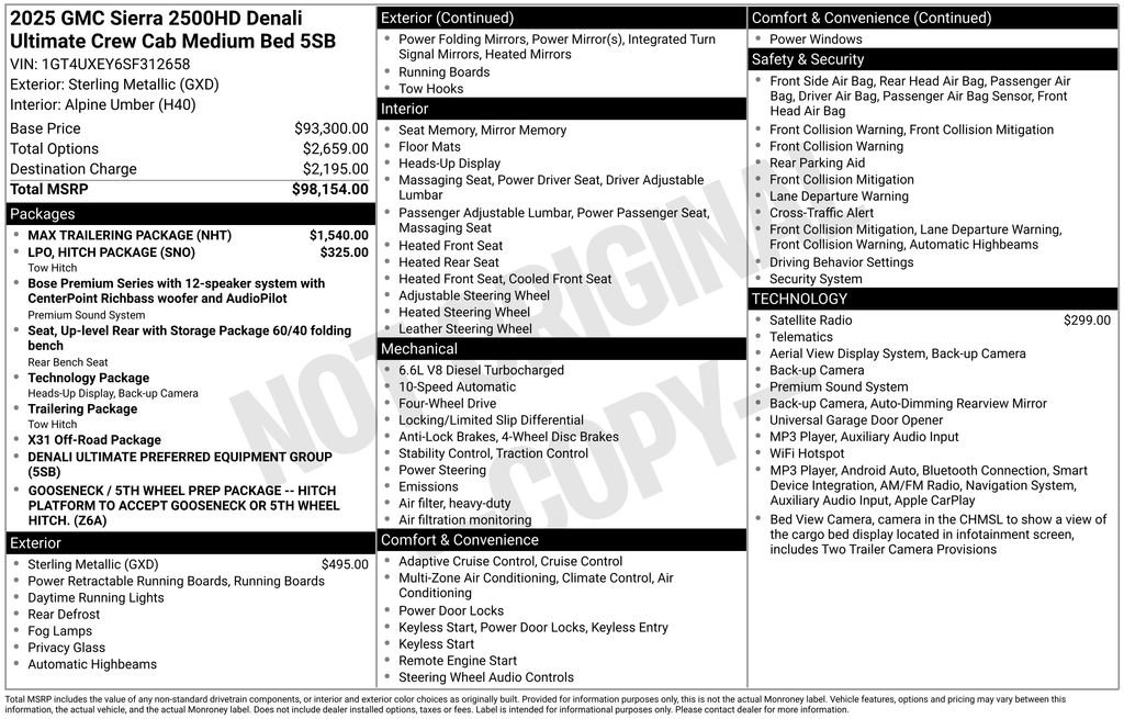 Certified 2025 GMC Sierra 2500 Denali Ultimate w/ Max Trailering Package AWD/4WD image 5