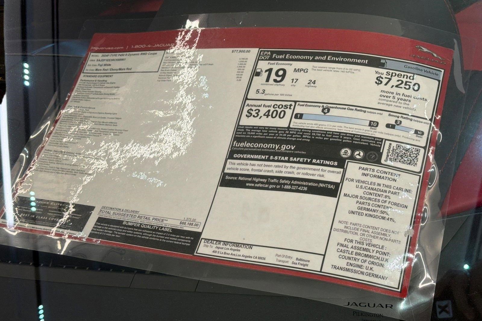 New 2024 Jaguar F-TYPE R-Dynamic RWD image 26
