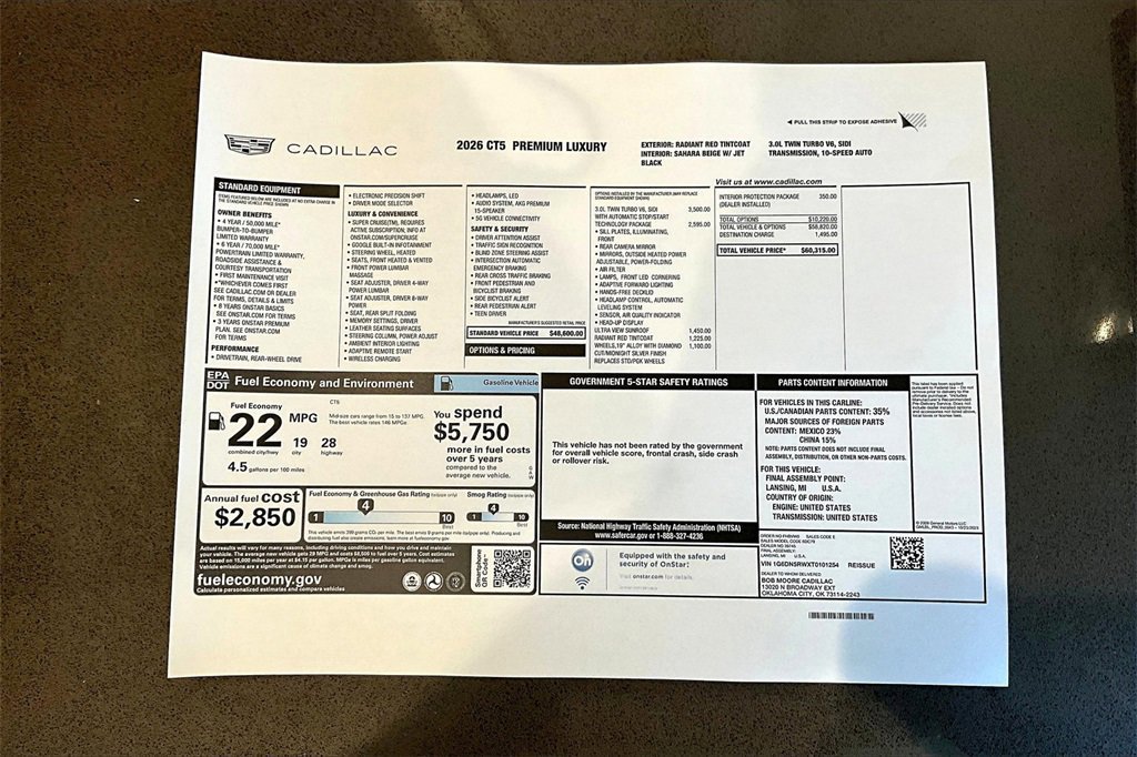 New 2026 Cadillac CT5 Premium Luxury image 14
