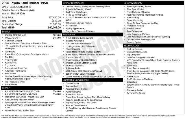 Used 2026 Toyota Land Cruiser 1958 AWD/4WD image 34