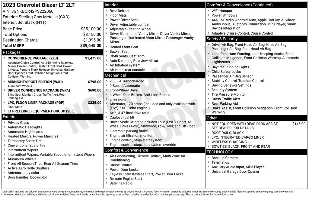 Used 2023 Chevrolet Blazer LT w/ Convenience Package image 3