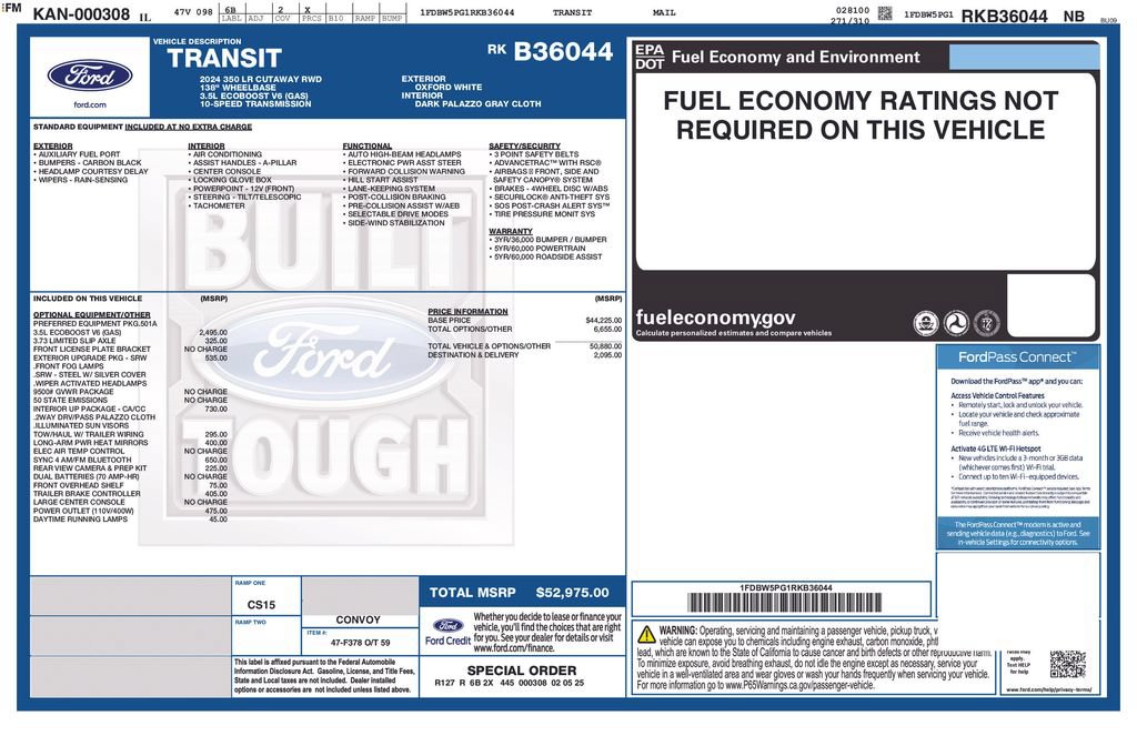 New 2024 Ford Transit 350 w/ Interior Upgrade Package RWD image 34