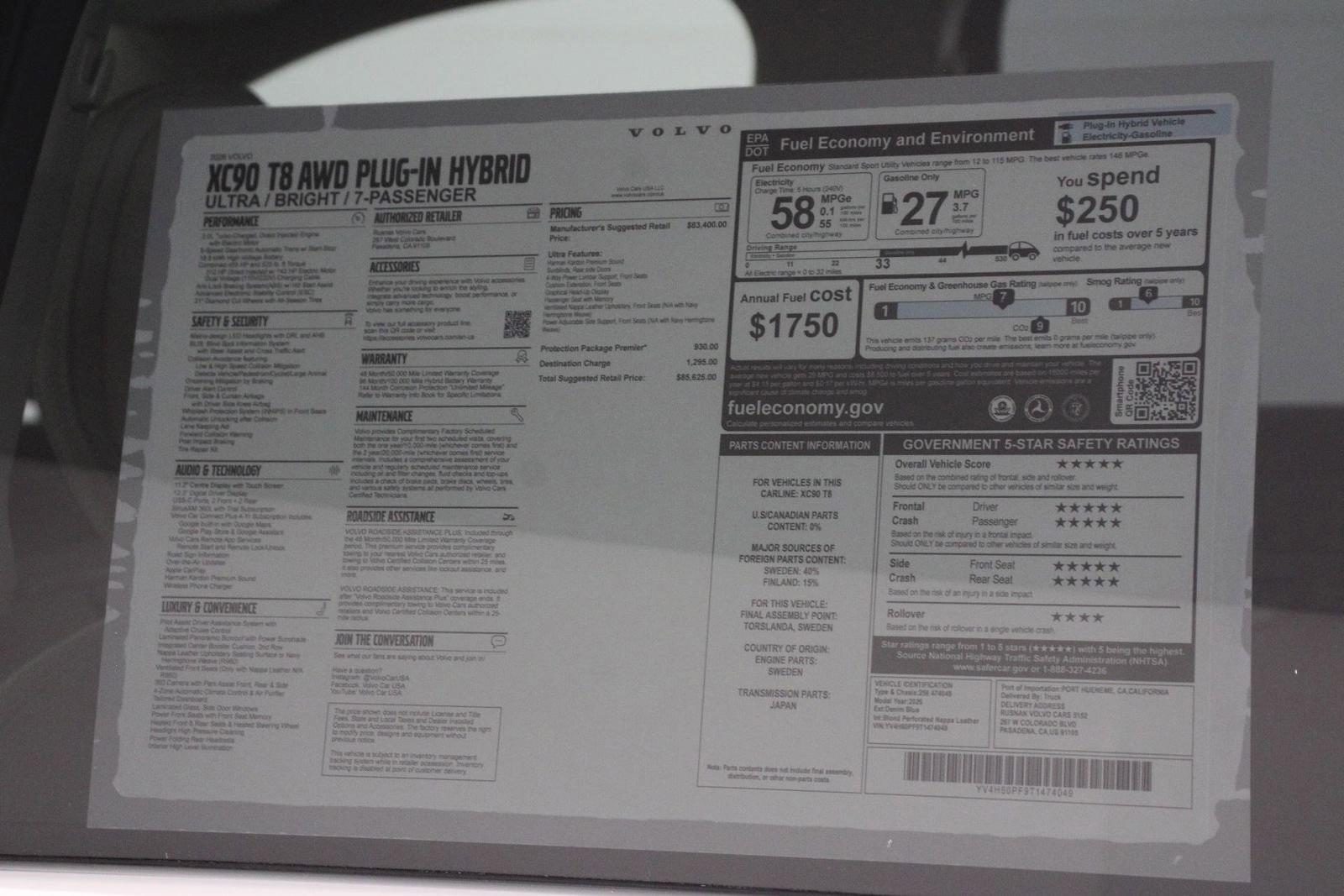 New 2026 Volvo XC90 T8 Ultra w/ Protection Package Premier image 18