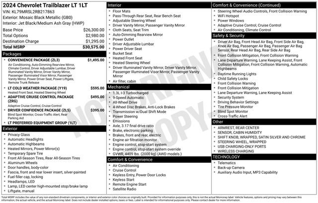 Used 2024 Chevrolet TrailBlazer LT w/ Convenience Package image 2