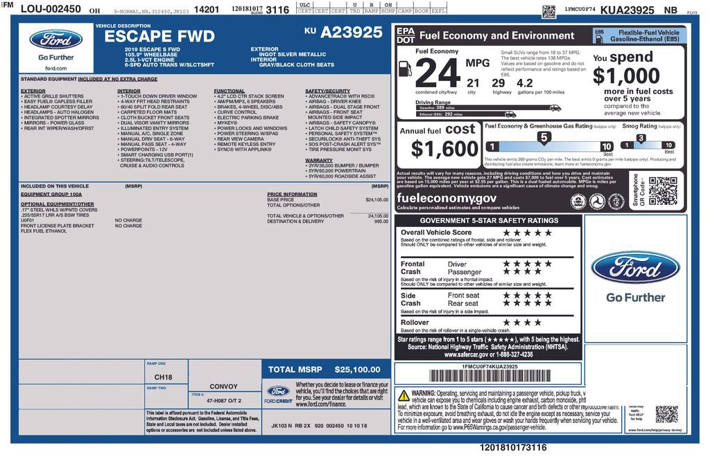 Used 2019 Ford Escape S image 32