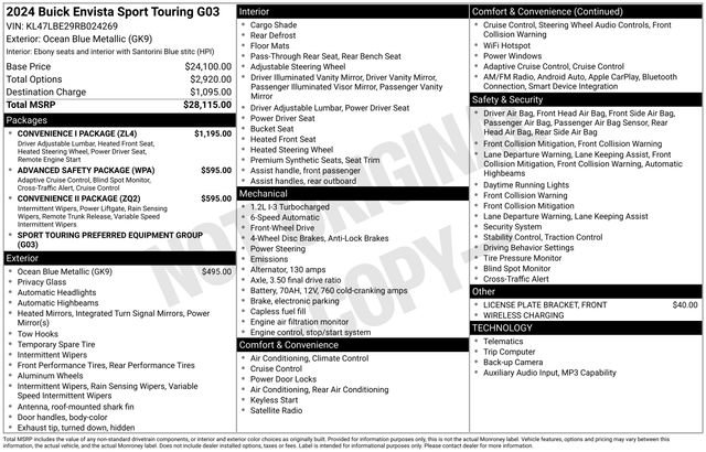 Used 2024 Buick Envista Sport Touring w/ Convenience I Package FWD image 11