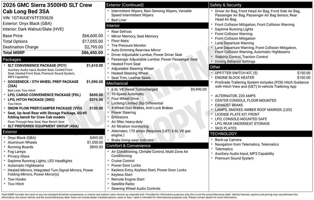 New 2026 GMC Sierra 3500 SLT w/ SLT Convenience Package AWD/4WD image 26