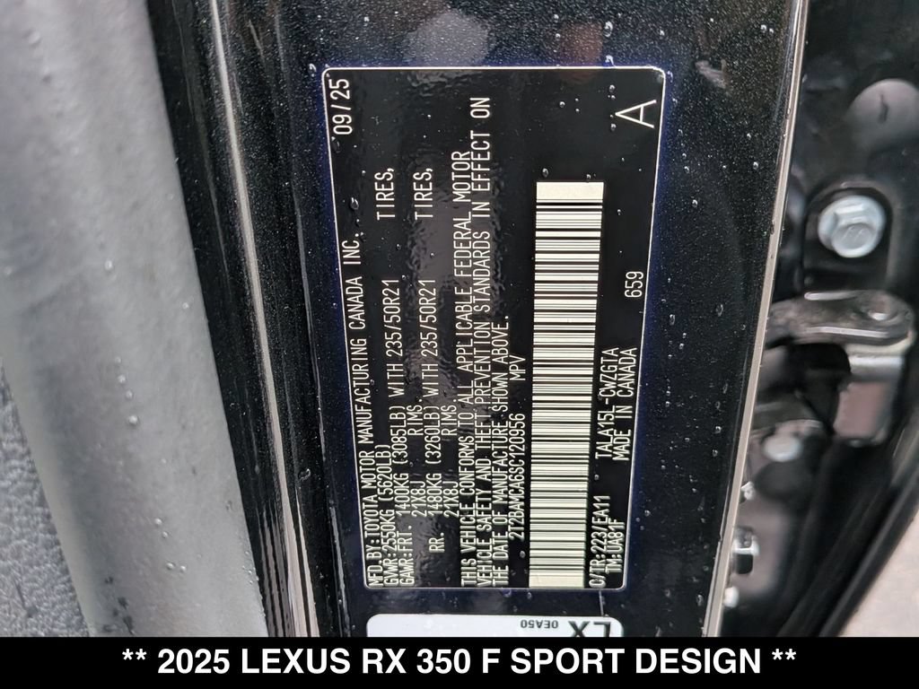 Used 2025 Lexus RX 350 F Sport w/ Convenience Package AWD/4WD image 29