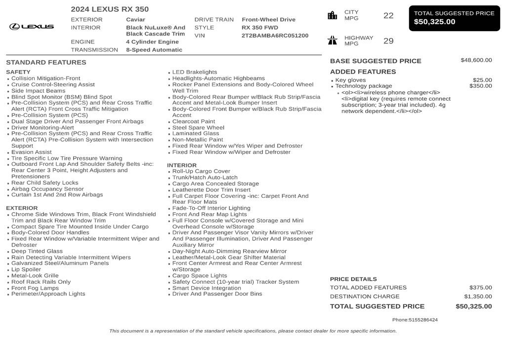 Used 2024 Lexus RX 350 FWD w/ Technology Package image 3