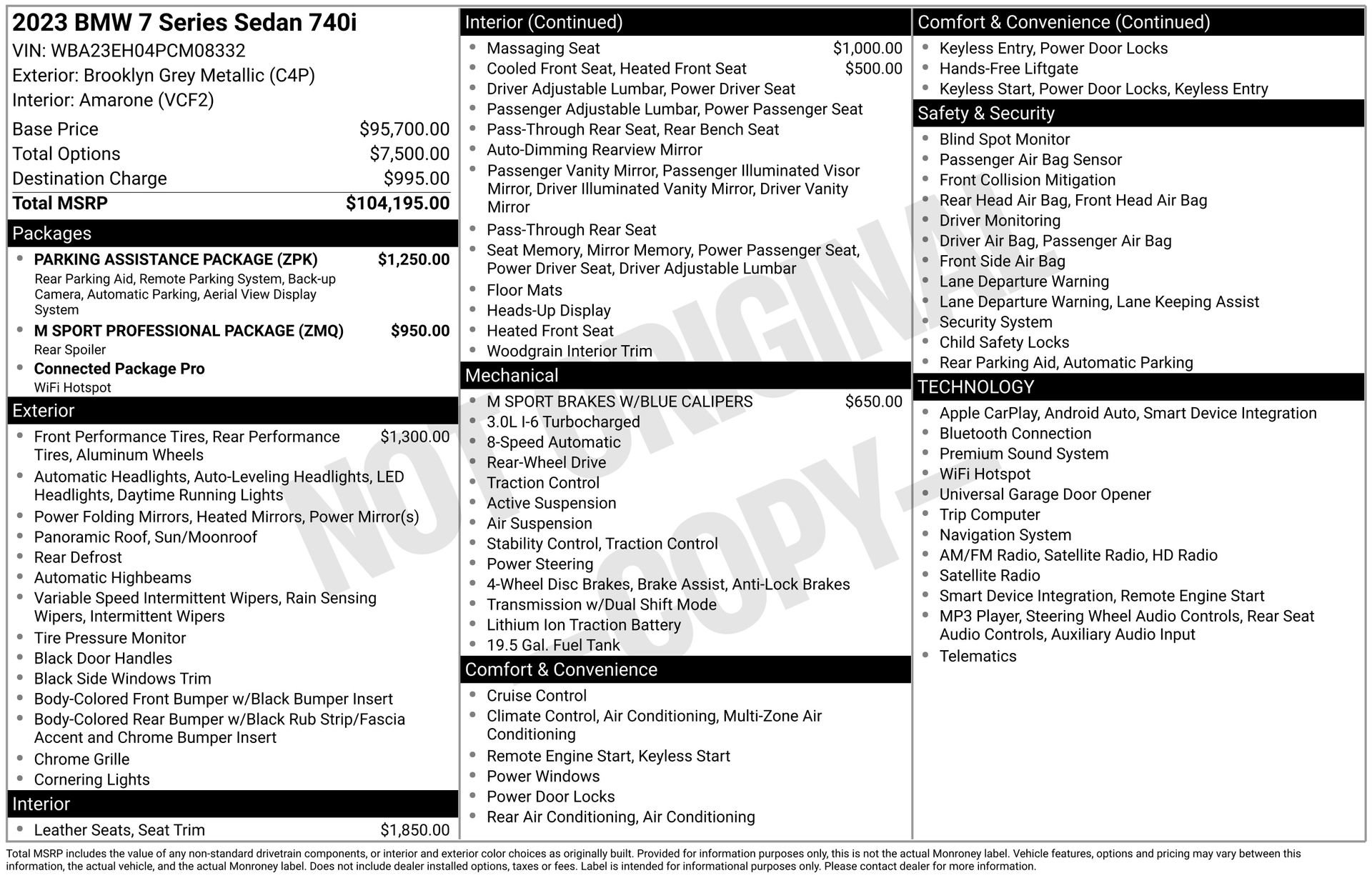 Used 2023 BMW 740i w/ Parking Assistance Package RWD image 77