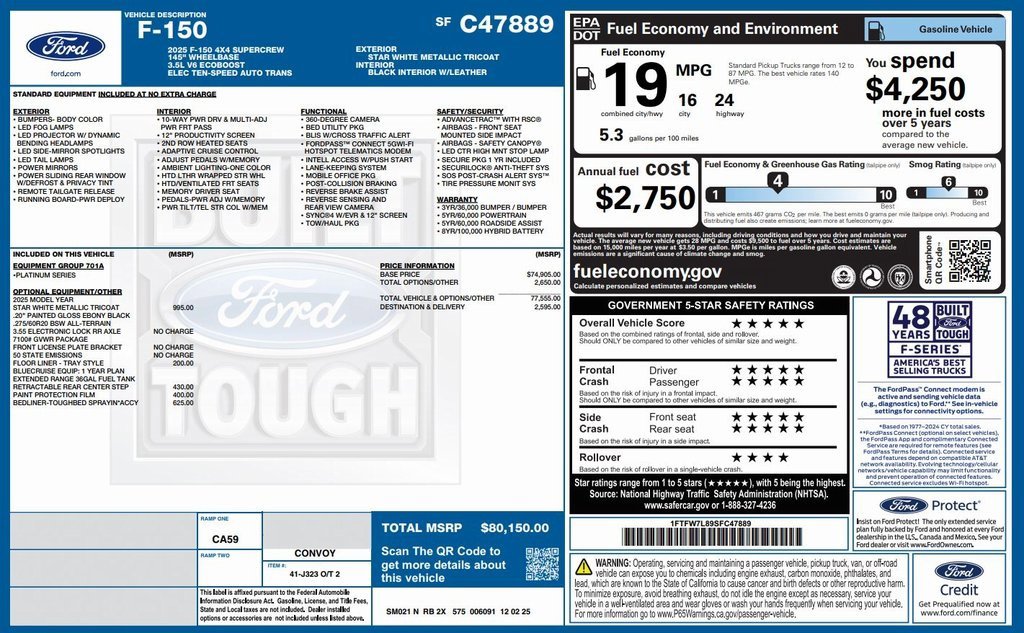 New 2025 Ford F150 Platinum image 2