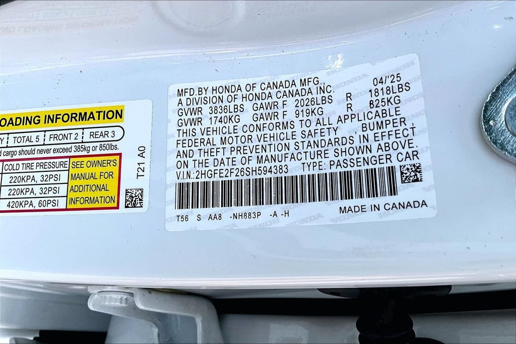 Certified 2025 Honda Civic LX image 14