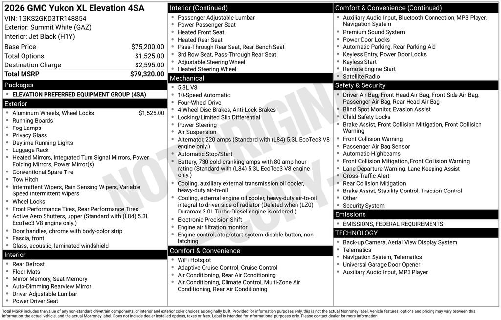New 2026 GMC Yukon XL Elevation image 2