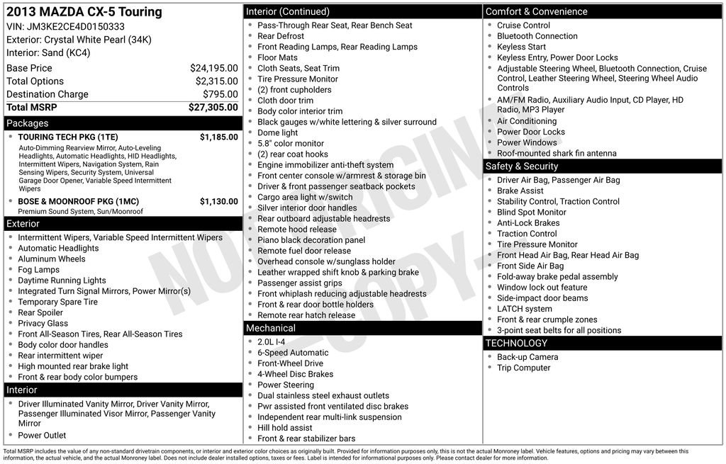 Used 2013 MAZDA CX-5 Touring w/ Touring Tech Pkg image 48